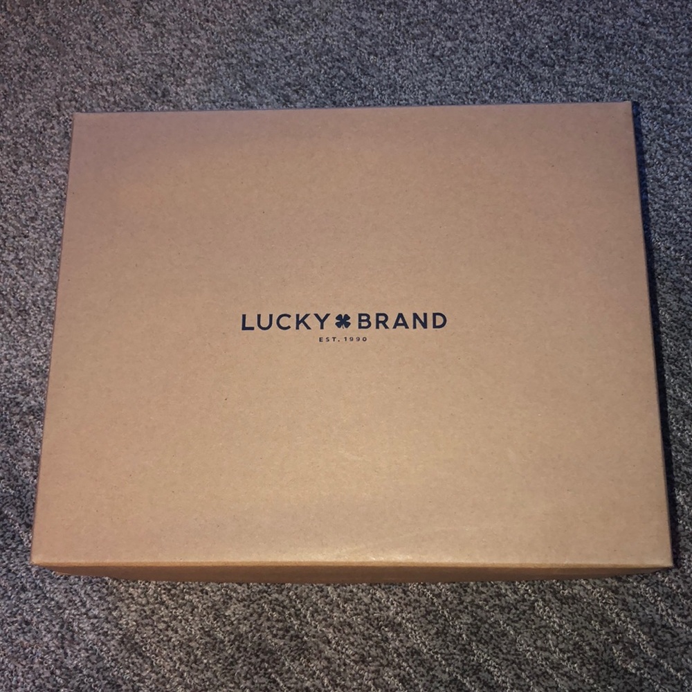 Lucky brand zip ankle boot with short heel! Camel